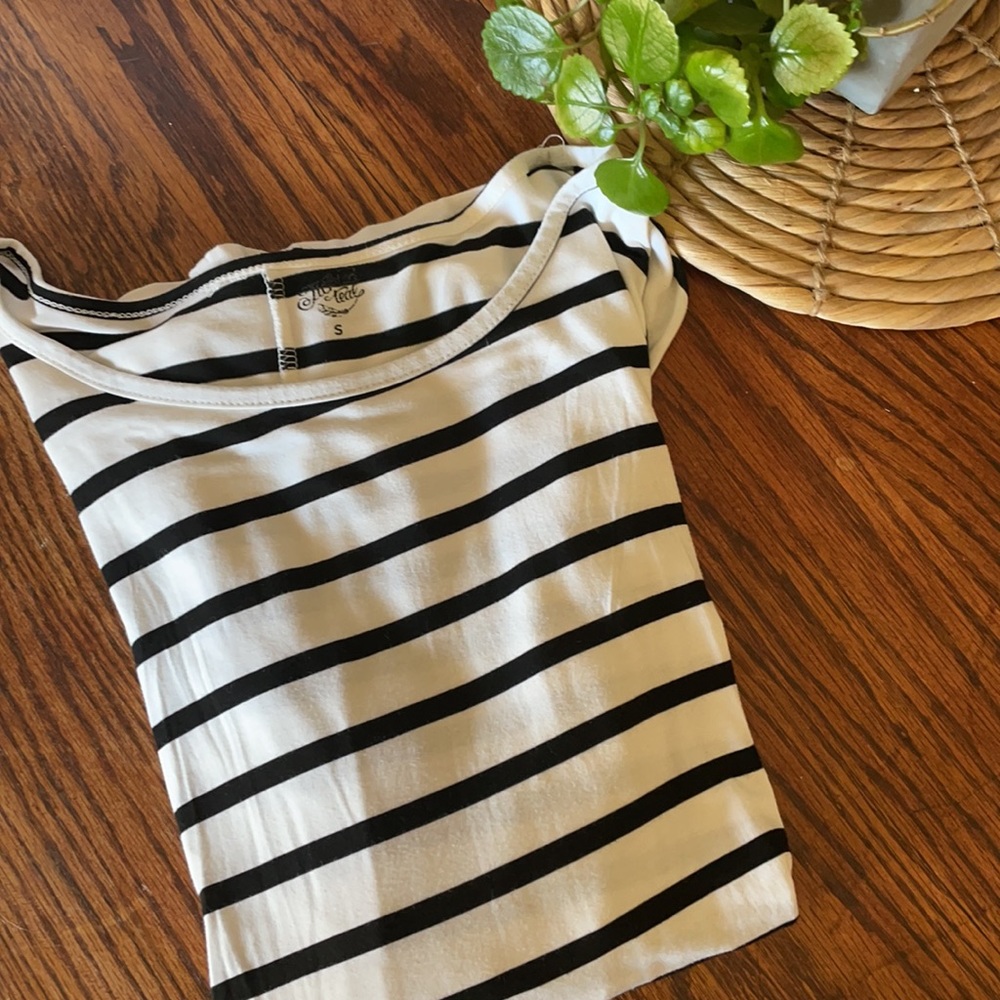 Striped Tickled Teal Dolmen shirt